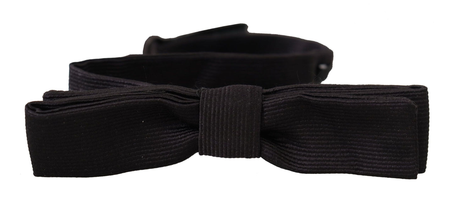 Elegant Silk Black Bow Tie