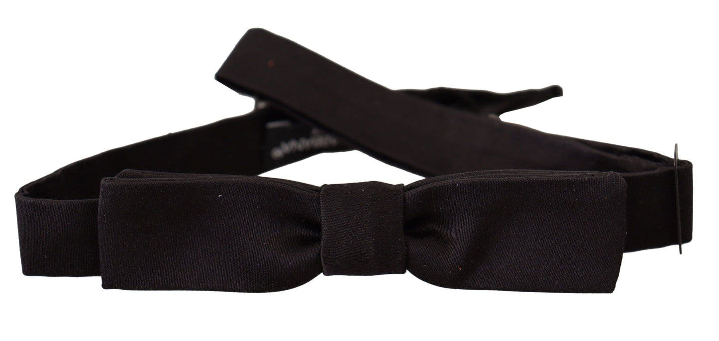 Elegant Black Silk Bow Tie