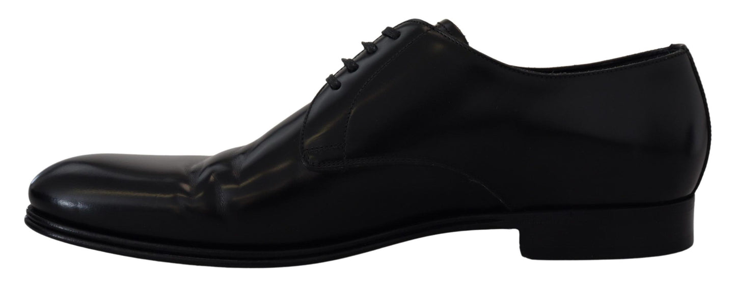 Elegant Black Leather Derby Shoes