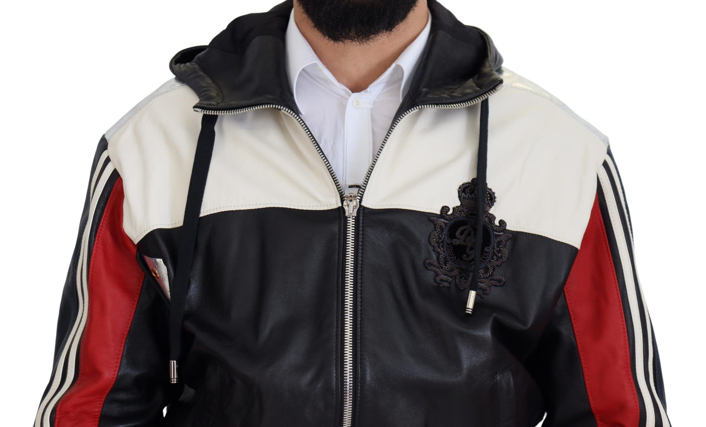 Elite Black Leather Hooded Bomber Jacket