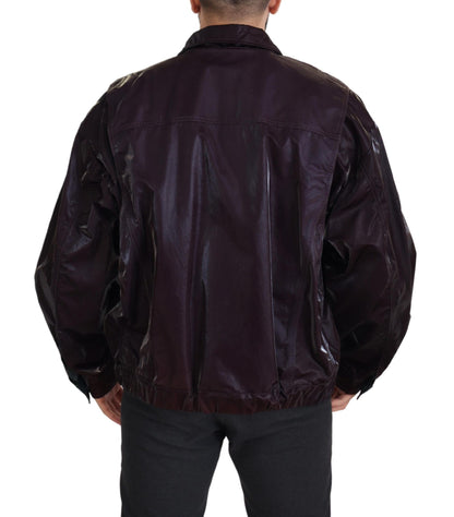 Elegant Bordeaux Collared Jacket