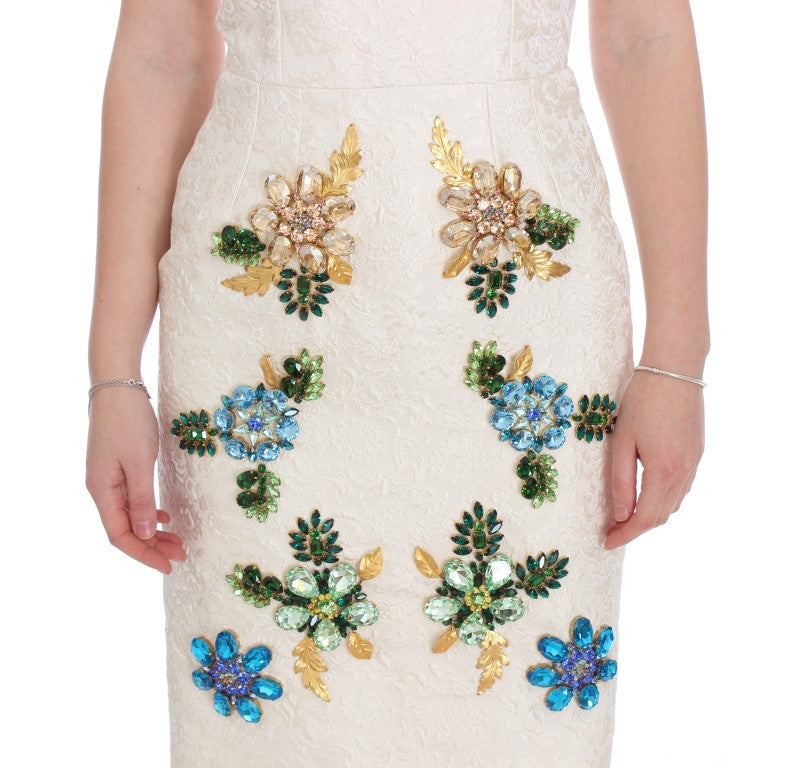 Elegant Floral Brocade Sheath Dress