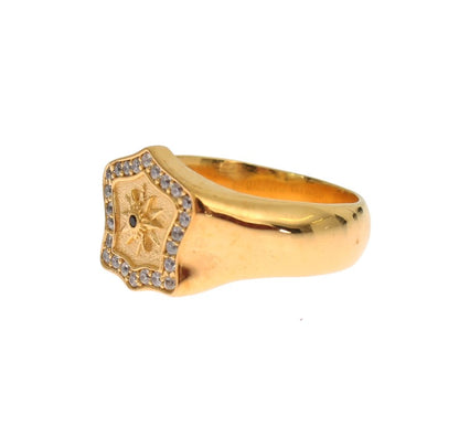 Elegant Men's Gold Plated Silver Ring