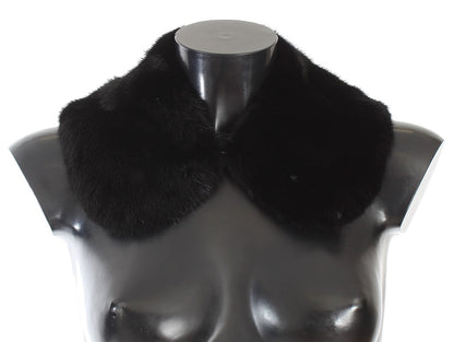 Elegant Black Mink Fur Shoulder Wrap Scarf