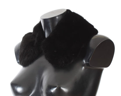 Elegant Black Mink Fur Shoulder Wrap Scarf