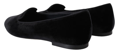 Elegant Black Silk-Blend Loafers