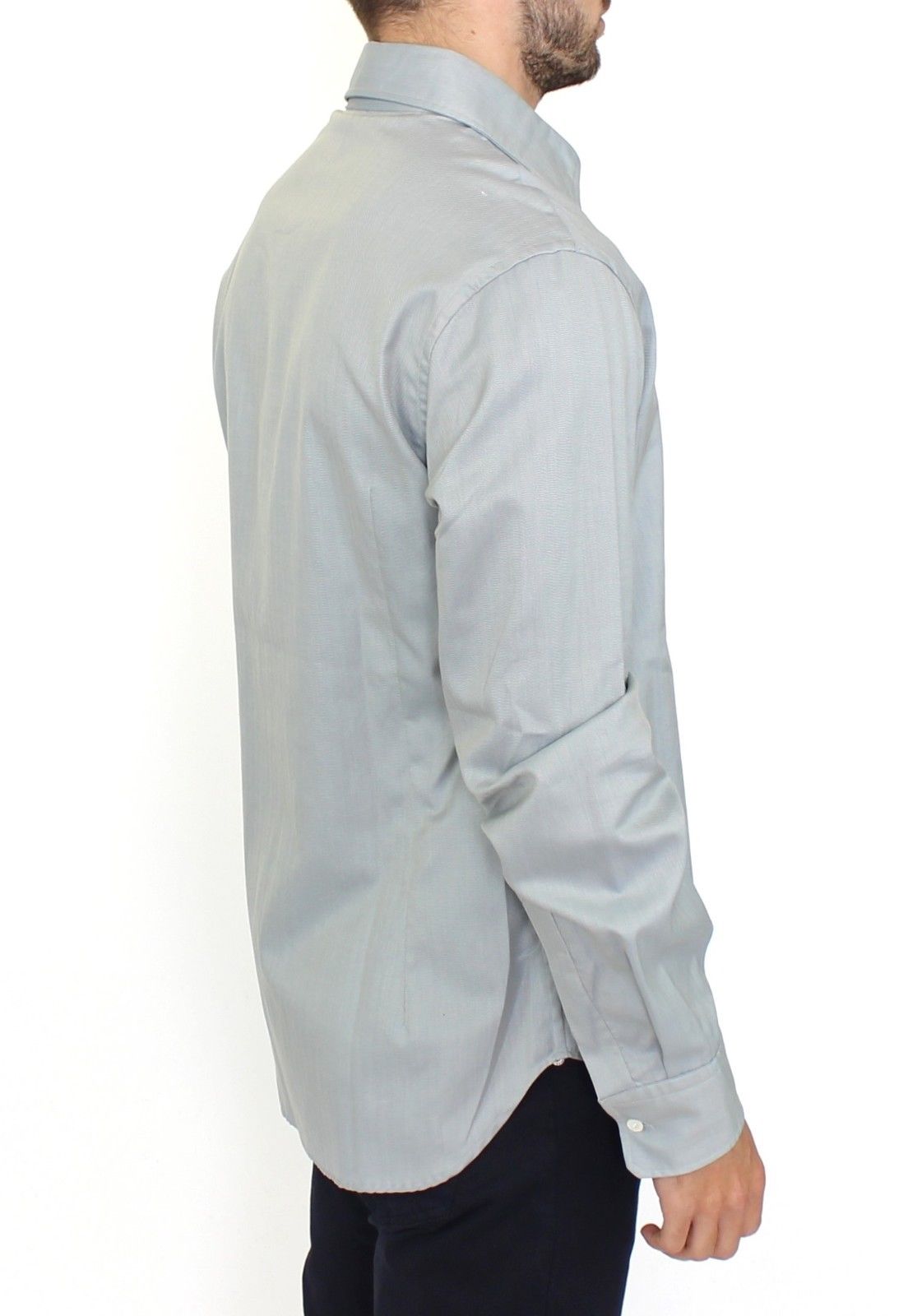 Elegance Unleashed Gray Casual Button-Front Shirt