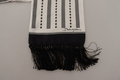 Elegant Monochrome Silk Men's Scarf