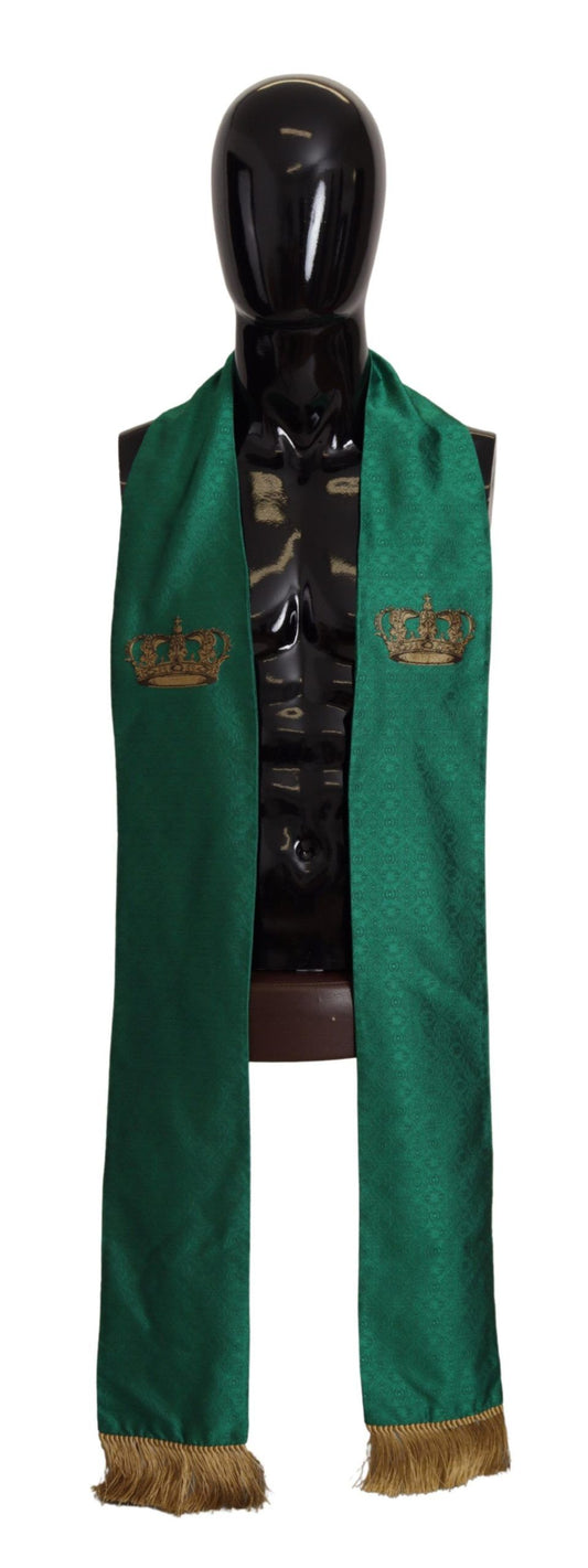 Elegant Green Silk Blend Men's Scarf