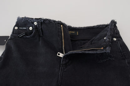 Sleek Black Denim Pants - Italian Couture