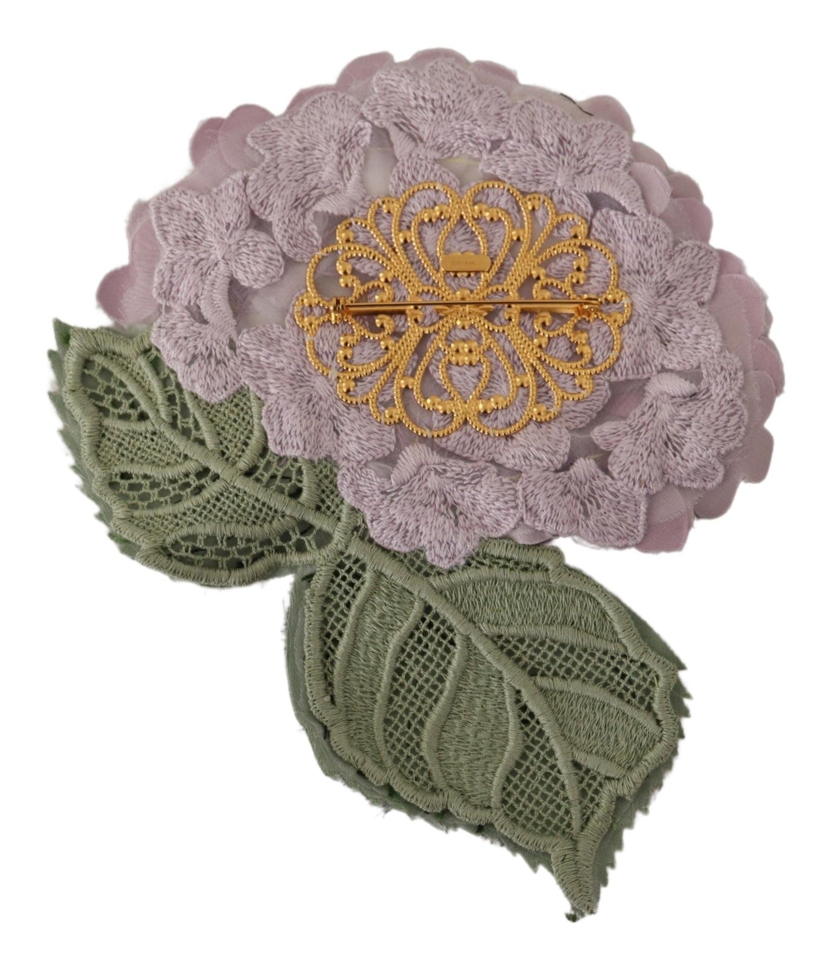 Elegant Purple Floral Silk Blend Brooch