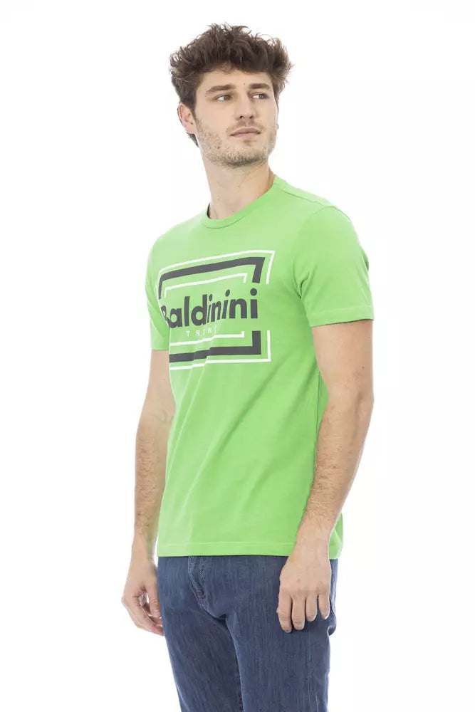 Green Cotton Men T-Shirt