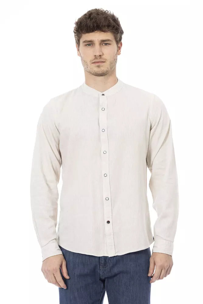 White Rayon Men Shirt