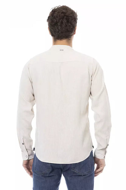 White Rayon Men Shirt