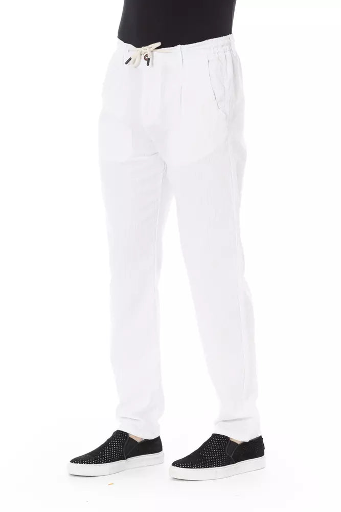 White Cotton Men Chino Pants