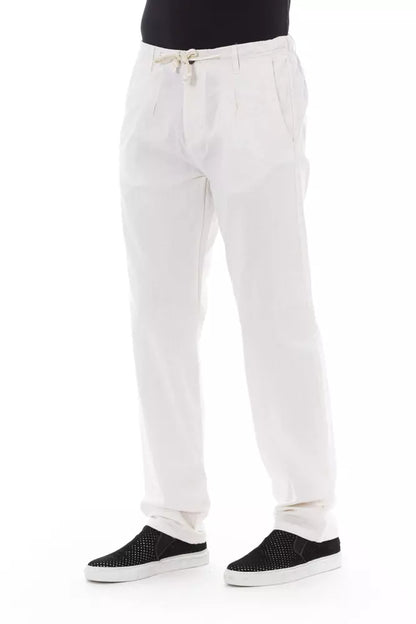 White Cotton Men Chino Pants