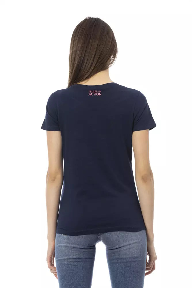 Blue Cotton Women Top