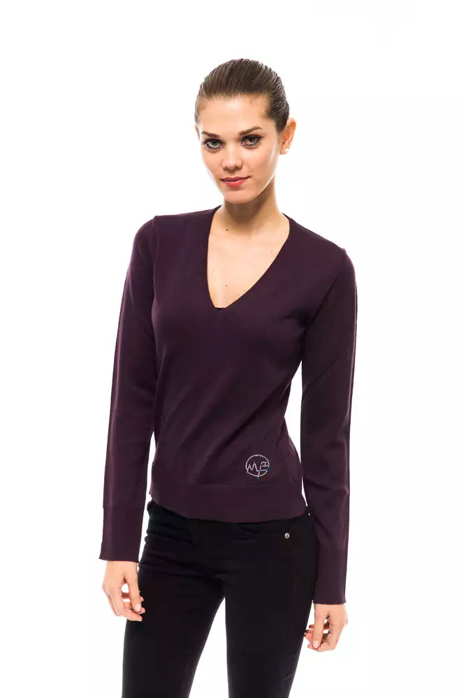 Purple Wool Women Sweater