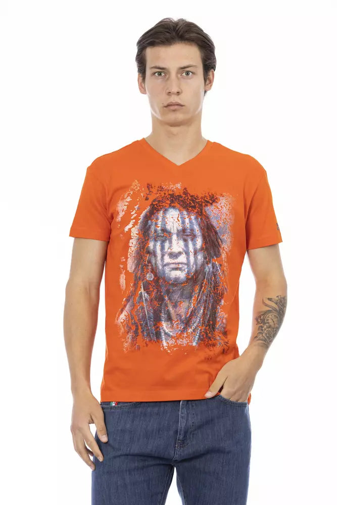 "Orange Cotton Men T-Shirt"