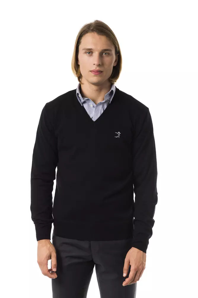 Black Wool Men Sweater