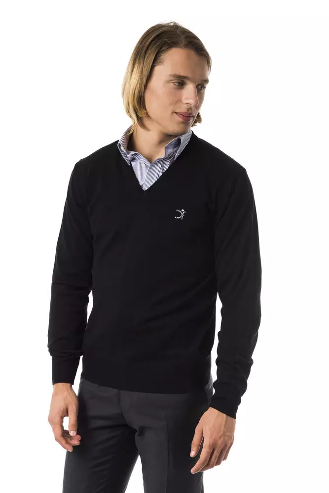 Black Wool Men Sweater