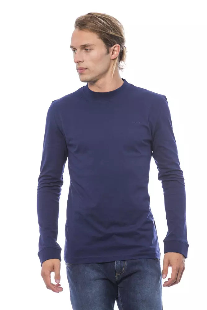 Blue Cotton Men Sweater