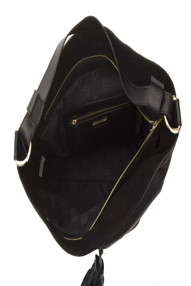 Black Leather Women Shoulder Bag