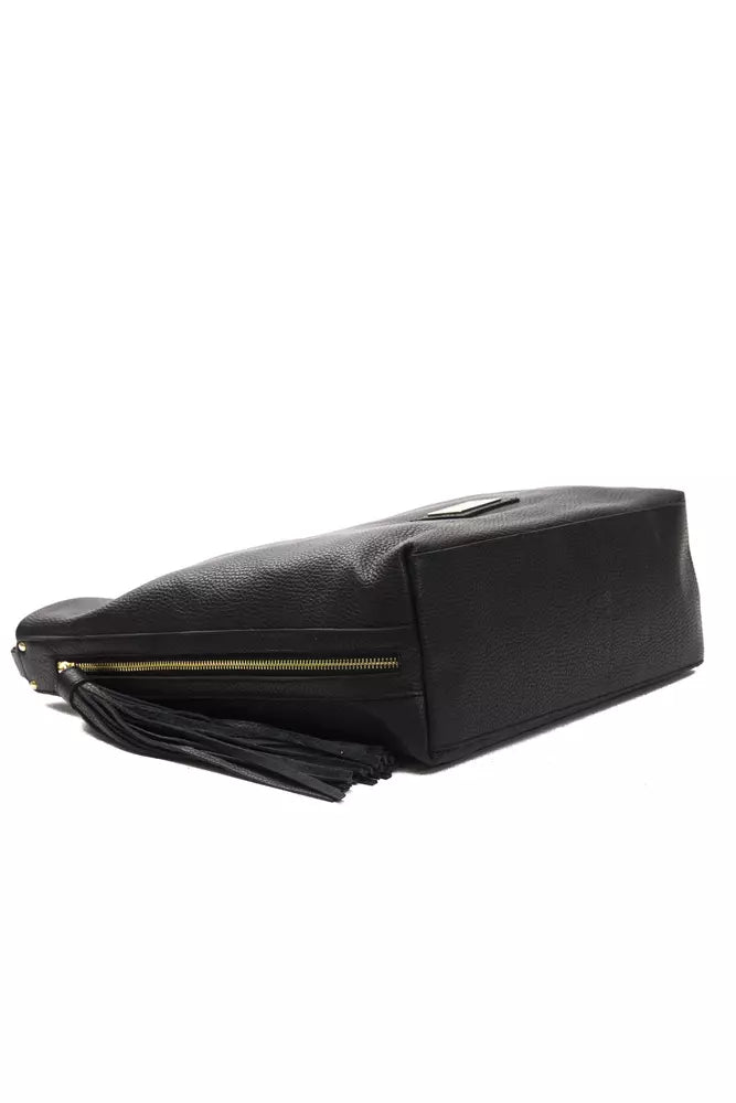 Black Leather Women Shoulder Bag