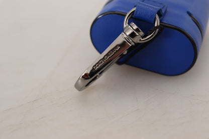 Elegant Blue Leather Airpods Case