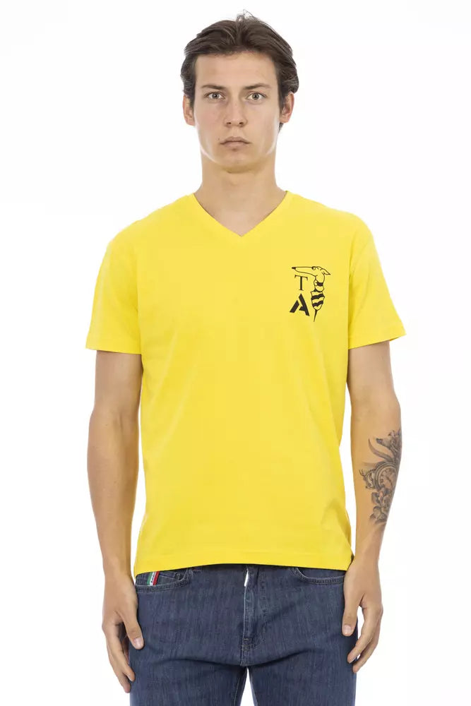 Yellow Cotton Men T-Shirt