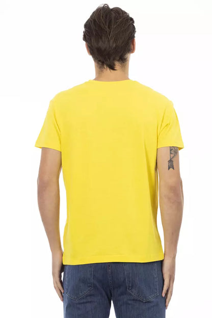 Yellow Cotton Men T-Shirt