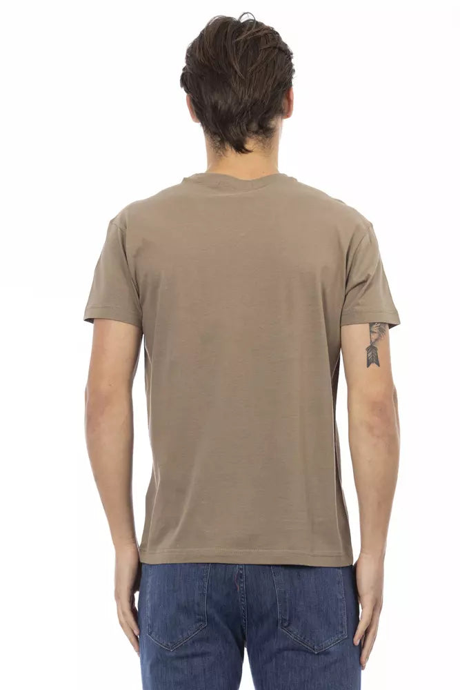 Brown Cotton Men's T-Shirt