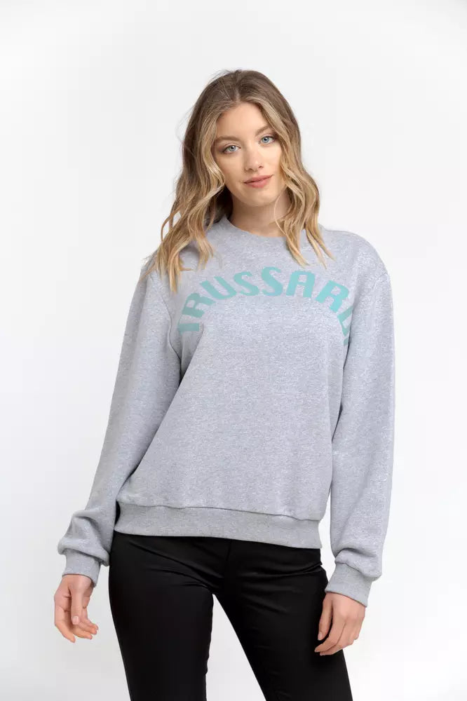 Gray Cotton Women Sweater