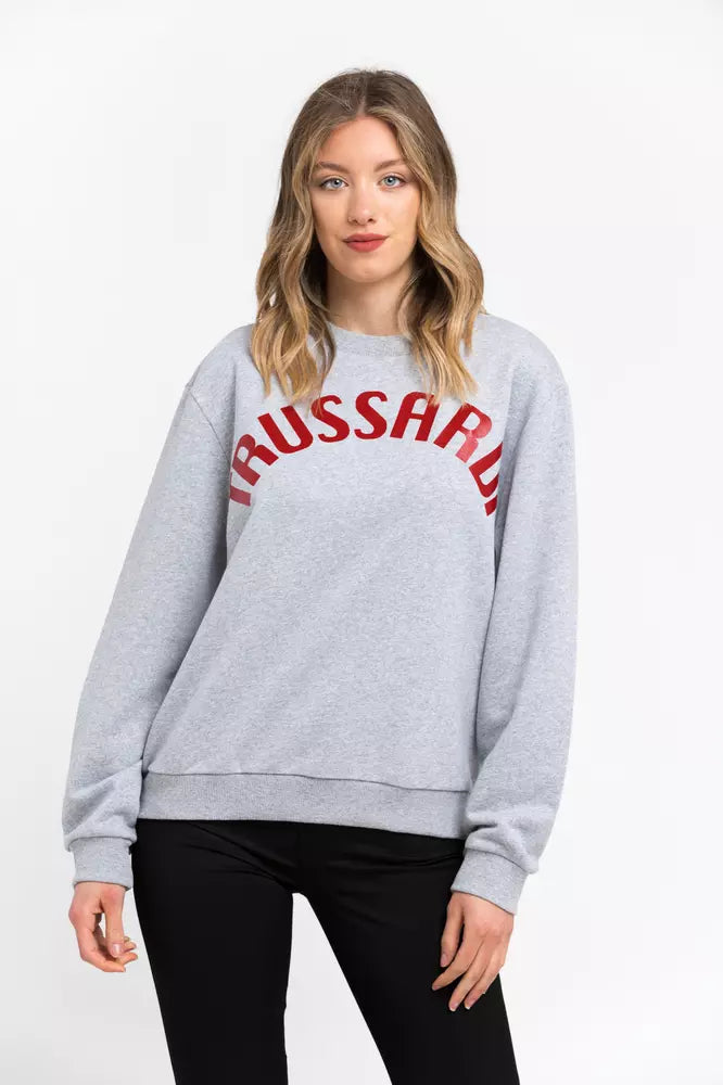 Gray Cotton Women Sweater