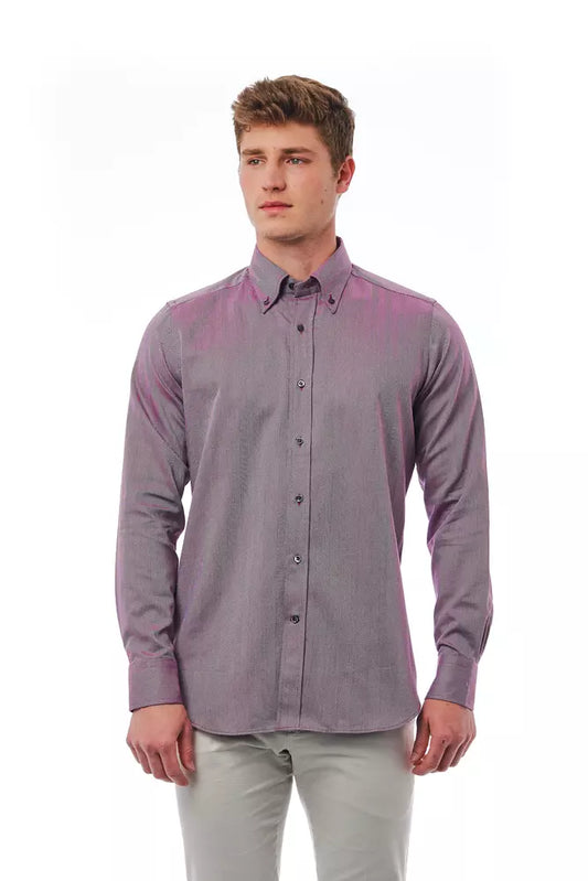 Burgundy Cotton Men Shirt