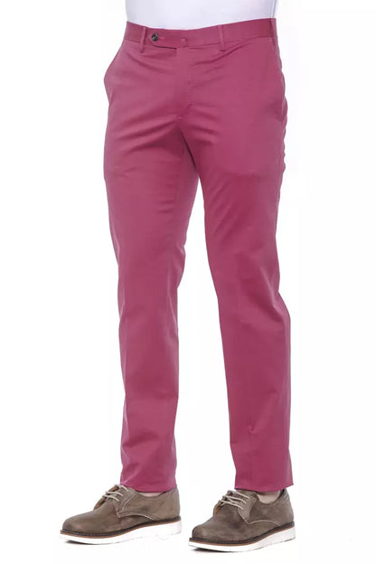 Fuchsia Cotton Men Trouser