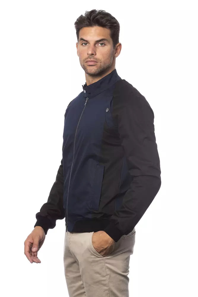 Blue Cotton Men's Bomber Jacket