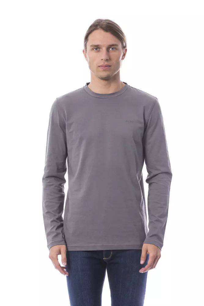 Gray Cotton Men T-Shirt