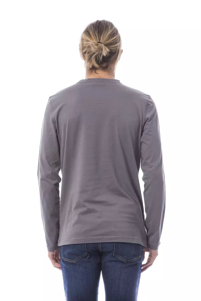 Gray Cotton Men T-Shirt