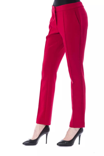 Fuchsia Polyester Women Pants