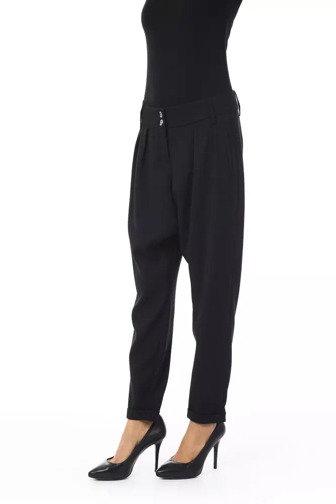 Black Polyester Women Pant