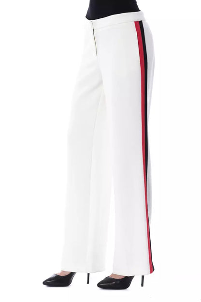 White Polyester Women Pant