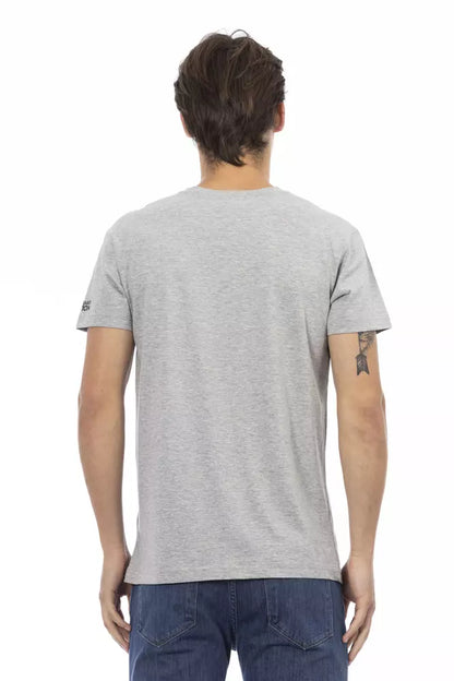 Gray Cotton Men T-Shirt