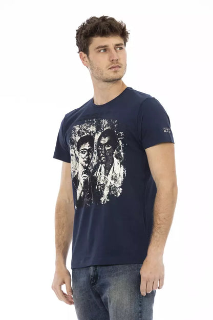 Blue Cotton Men T-Shirt