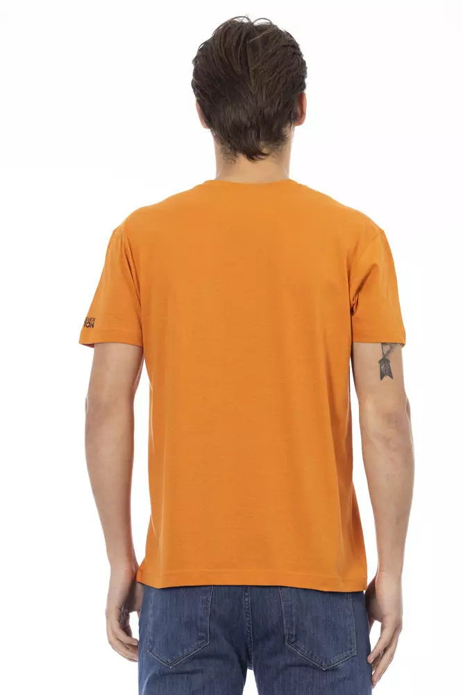 Orange Cotton Men T-Shirt