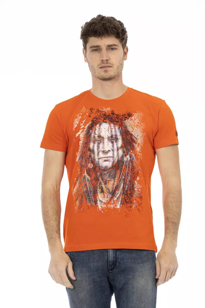 Orange Cotton Men T-Shirt