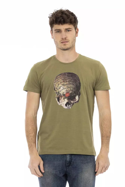 Green Cotton Men T-Shirt