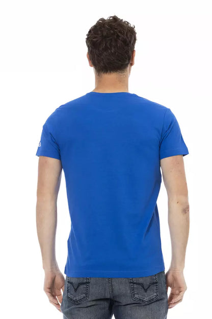 Blue Cotton Men T-Shirt