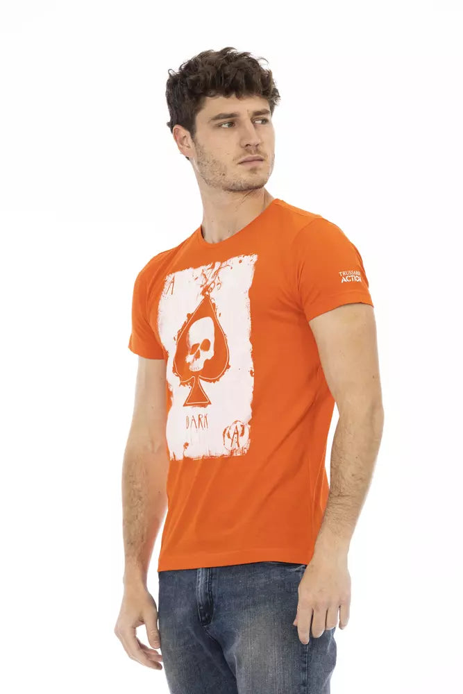 Orange Cotton Men T-Shirt