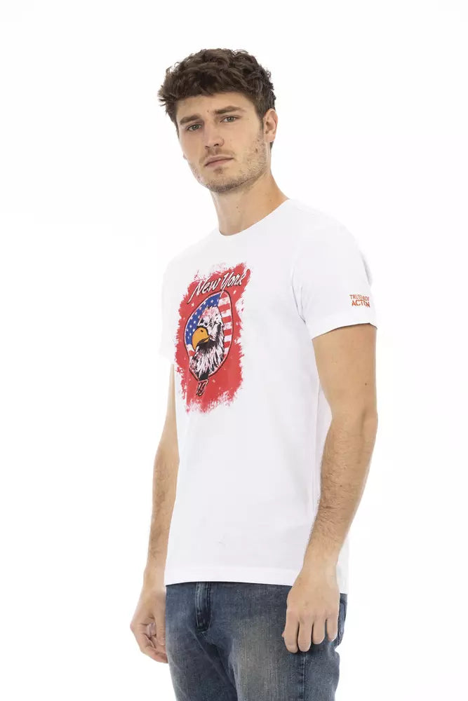 White Cotton Men T-Shirt